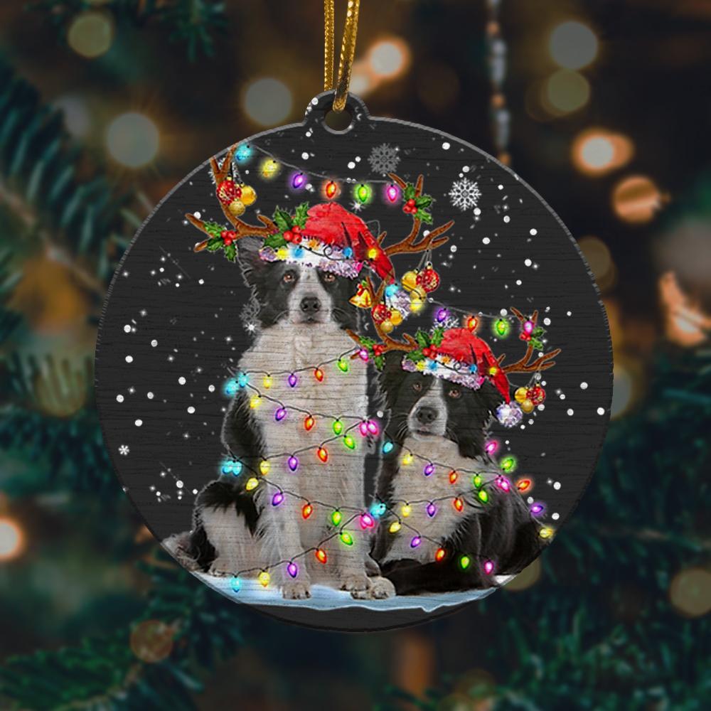 Border Collie Reindeer Xmas Light Christmas Ornament 2022 Amazing Decor Ideas
