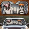 Two Boston Terriers Family Car Windshield Auto Sun Shade Amazing Best Gift Ideas 2021