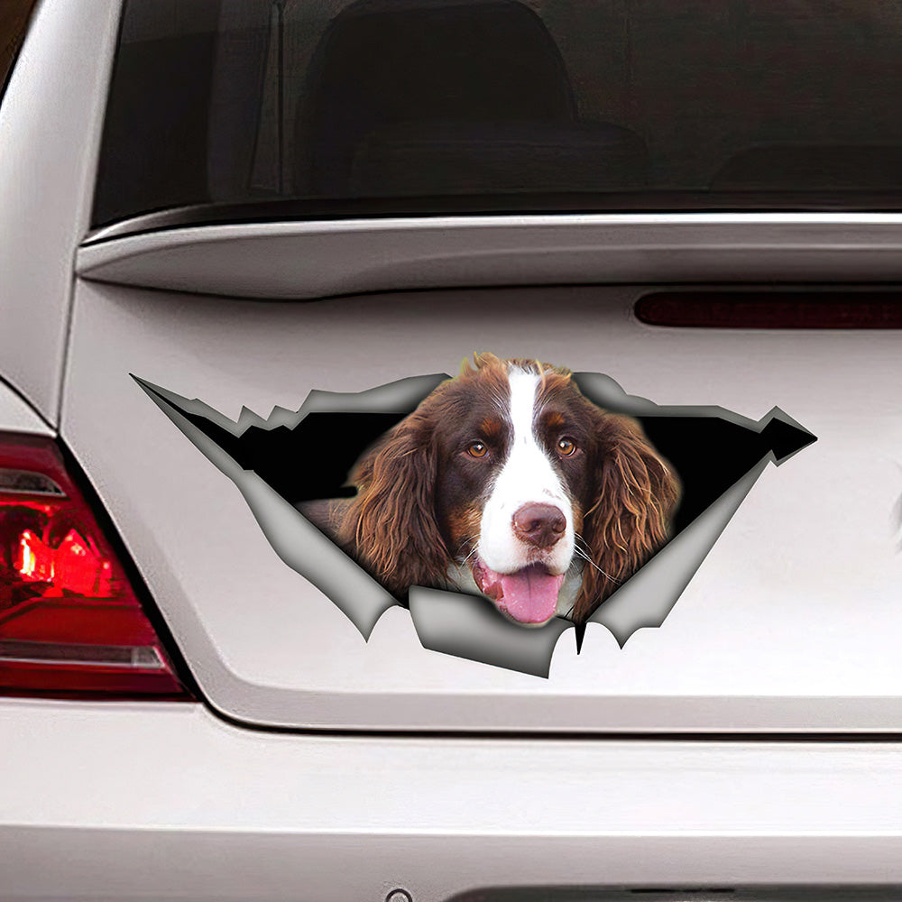 Best Brown And White Springer Spaniel Car 3D Stickers Decal Car Accessories Car Decoration Amazing Gift Idea