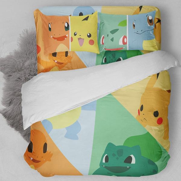 Bulbasaur Charmander Squirtle Pikachu Bedding Set