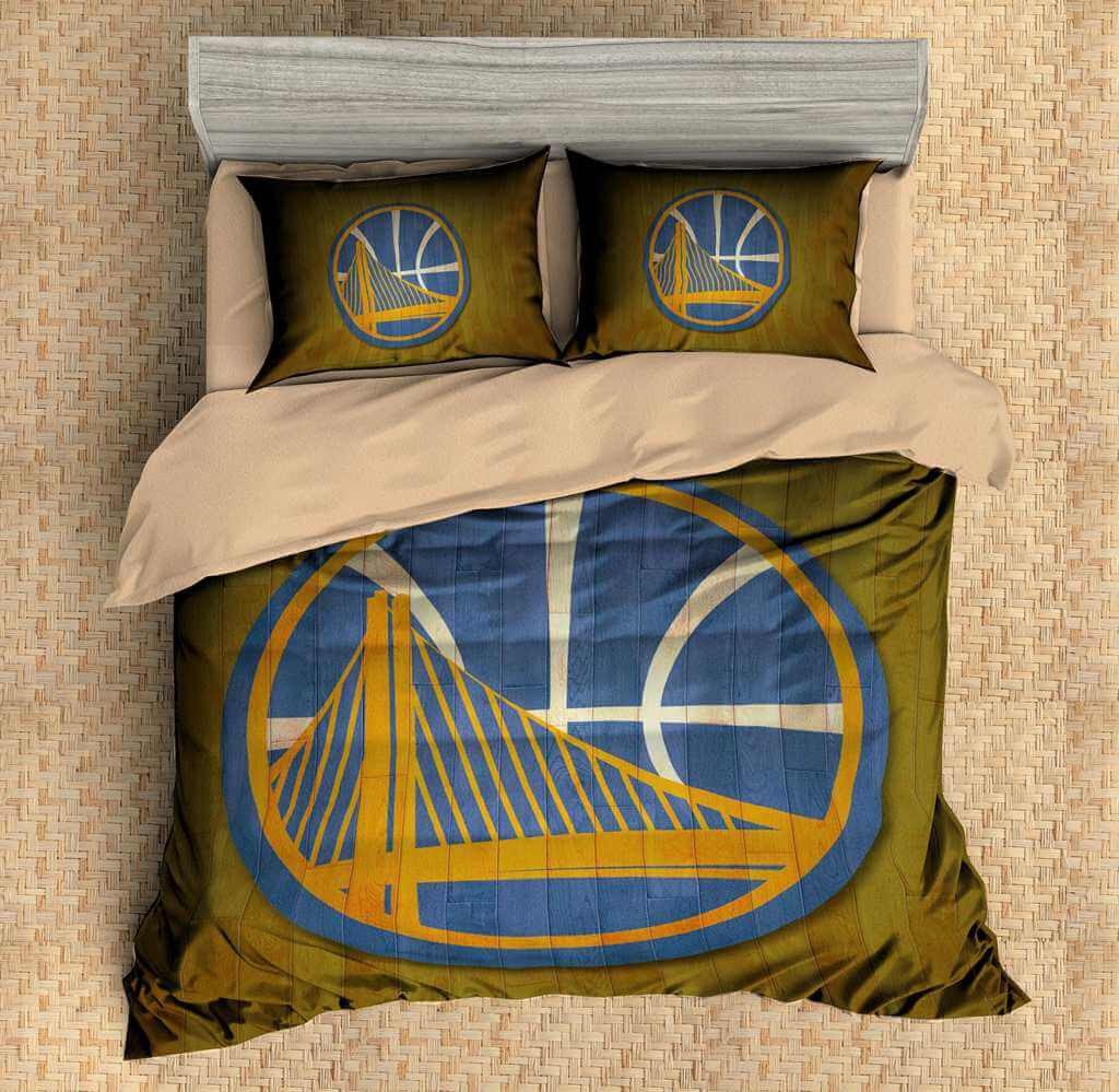 Custom Golden State Warriors 3D Bedding Set Duvet Cover Set 3Pcs Flat Sheet Pillowcases