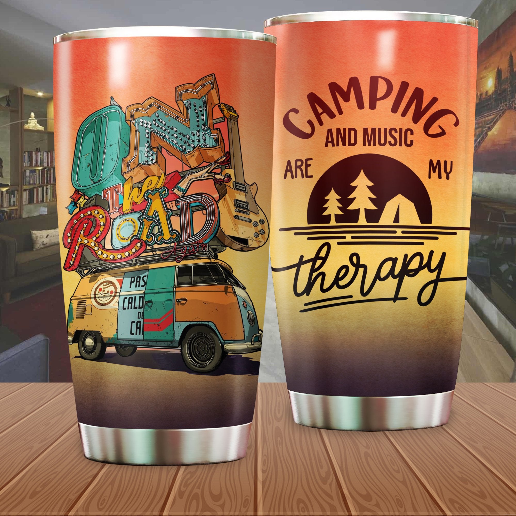 Camping And Misuc Are My Therapy Camping Camfire Tumbler 2021