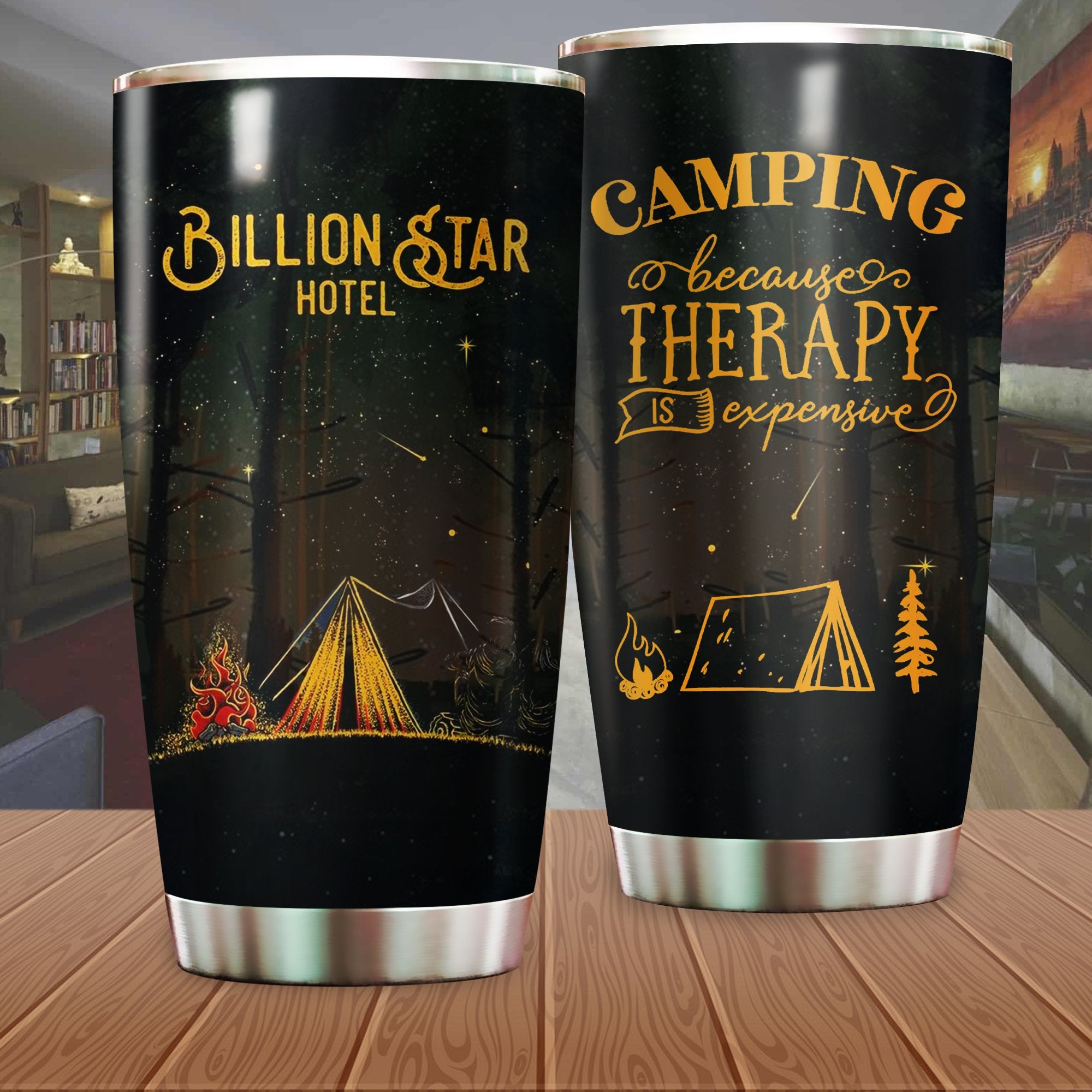 Camping Because Therapy Is Expensive Camping Camfire Tumbler 2021