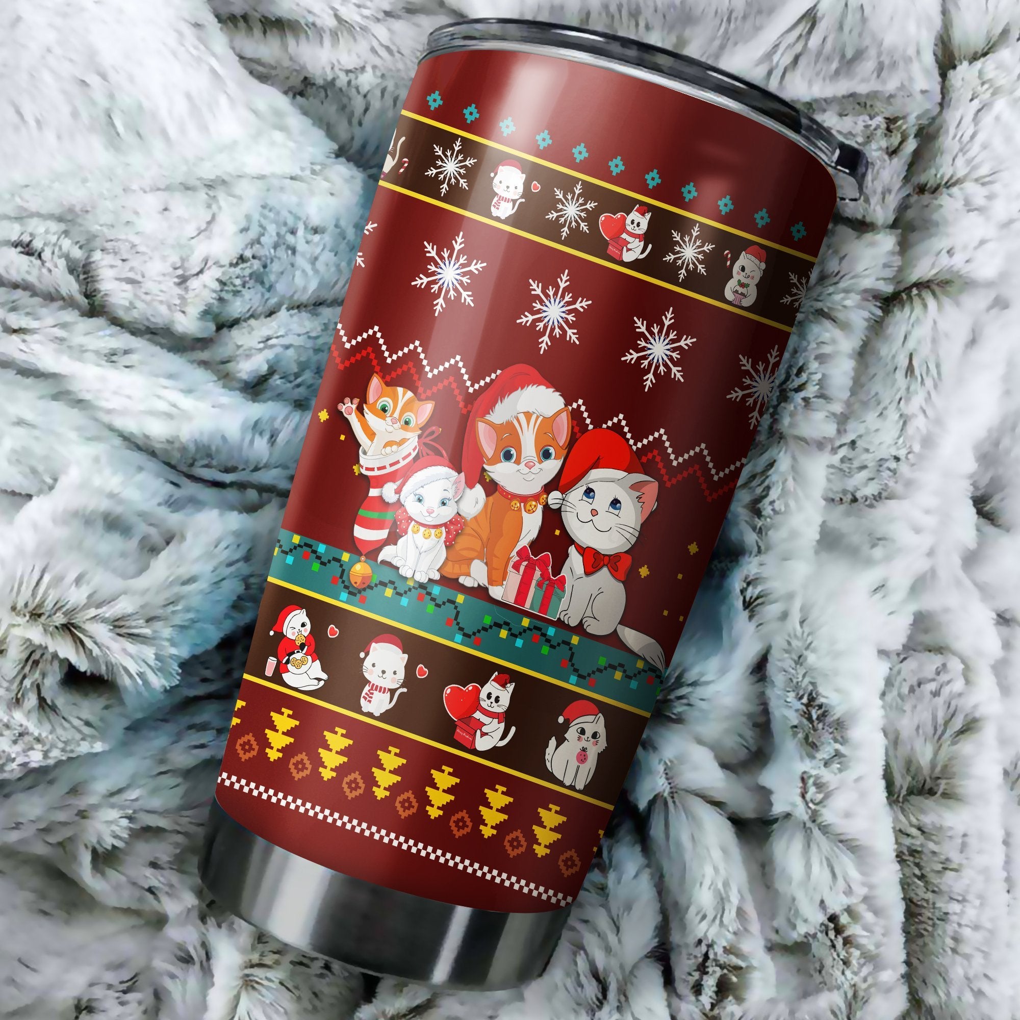 Cat Chritmas Tumbler Perfect Birthday Best Gift Stainless Traveling Mugs 2021