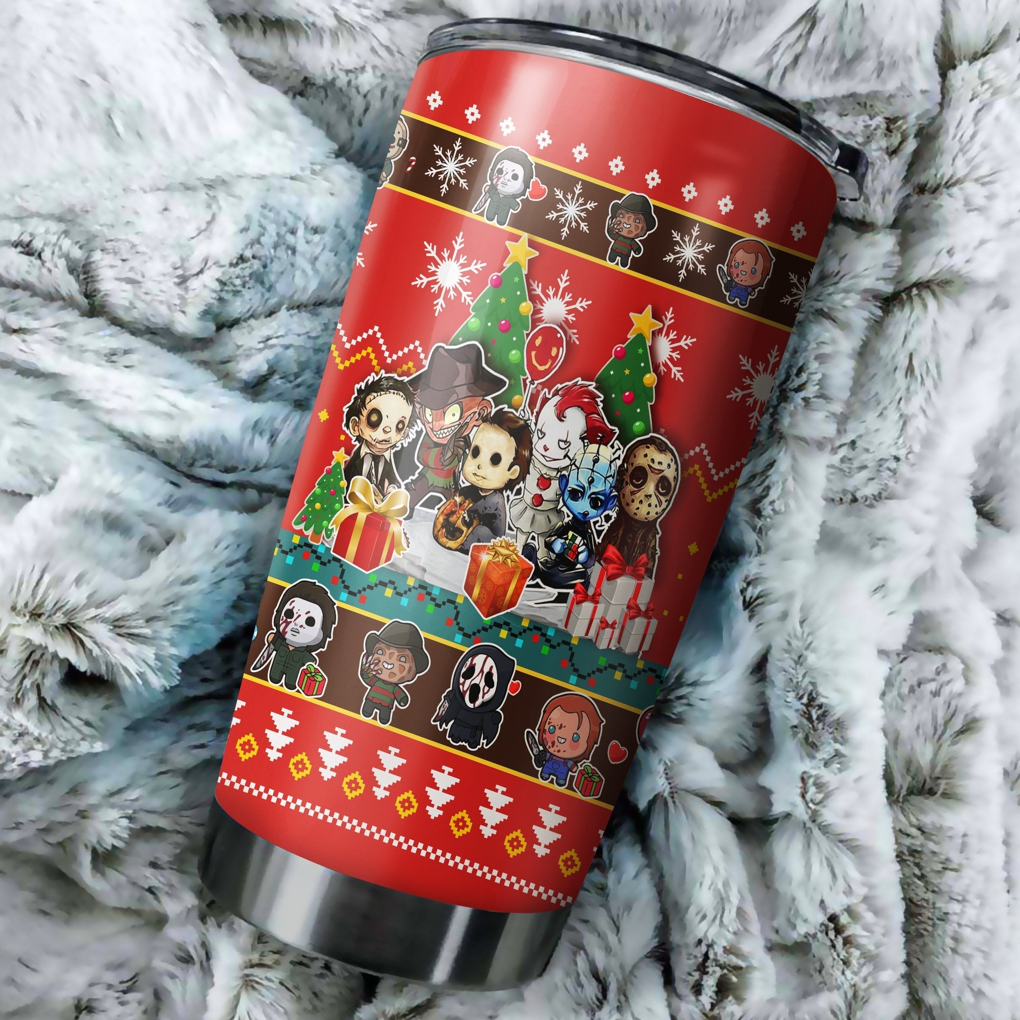 Character Chibi Horror Christmas Tumbler Perfect Birthday Best Gift Stainless Traveling Mugs 2021