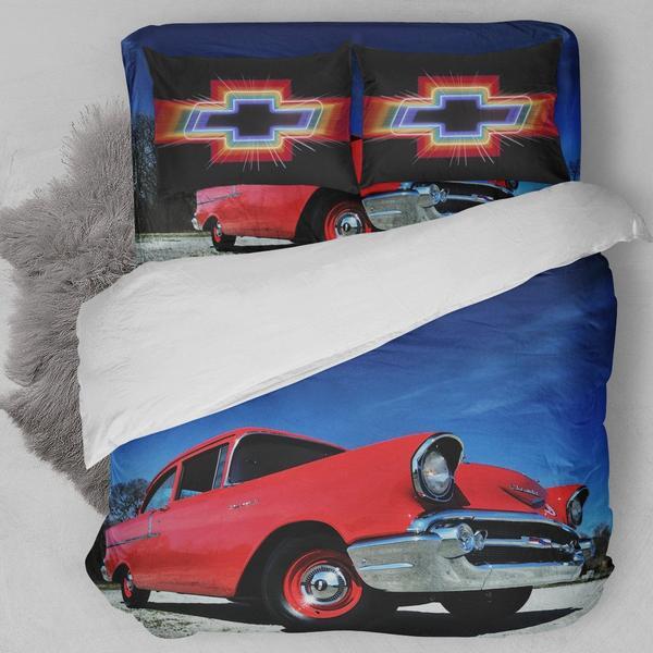 Chevrolet 57 Chevy Bel Air Red Bedding Set