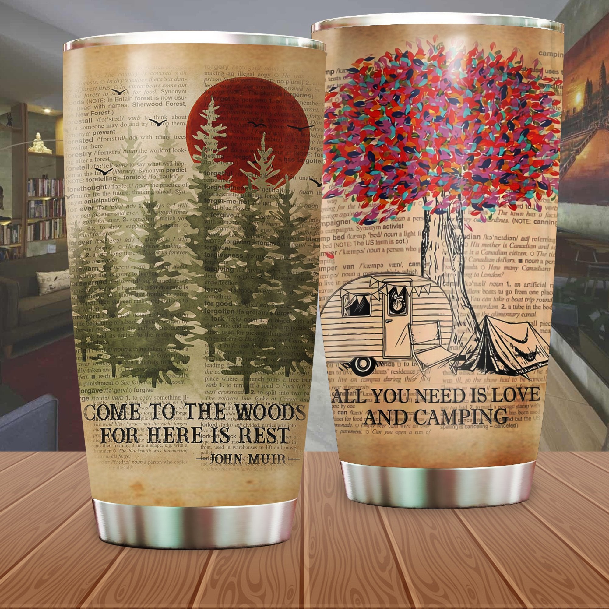 Come To The Woods For Here Is Rest Camping Camfire Tumbler 2021