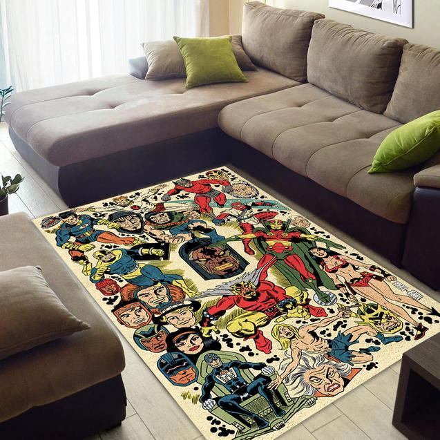 Comicbook Superheroes Area Rug Home Decor Bedroom Living Room Decor