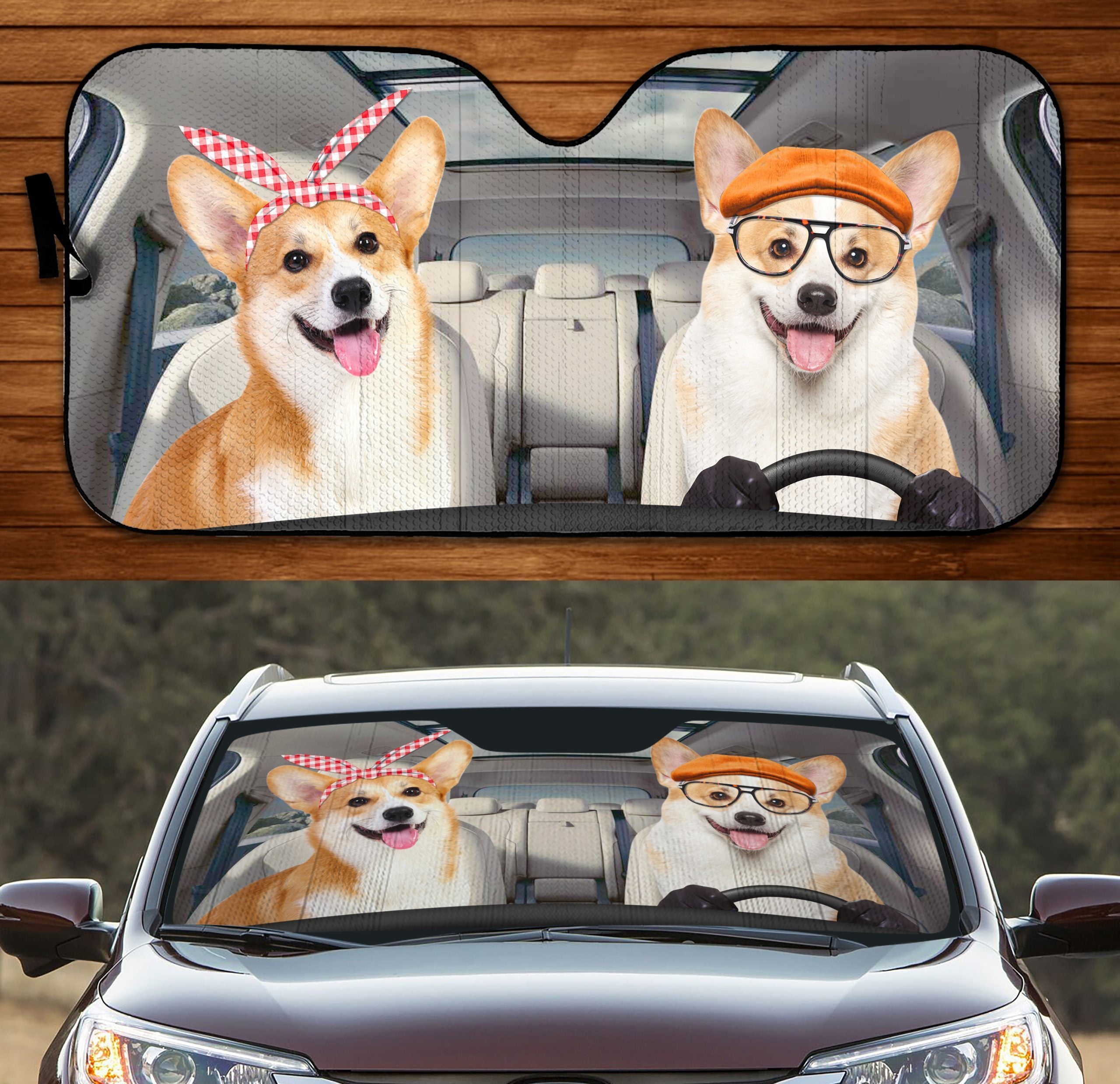 Two Corgis Family Car Windshield Auto Sun Shade Amazing Best Gift Ideas 2021