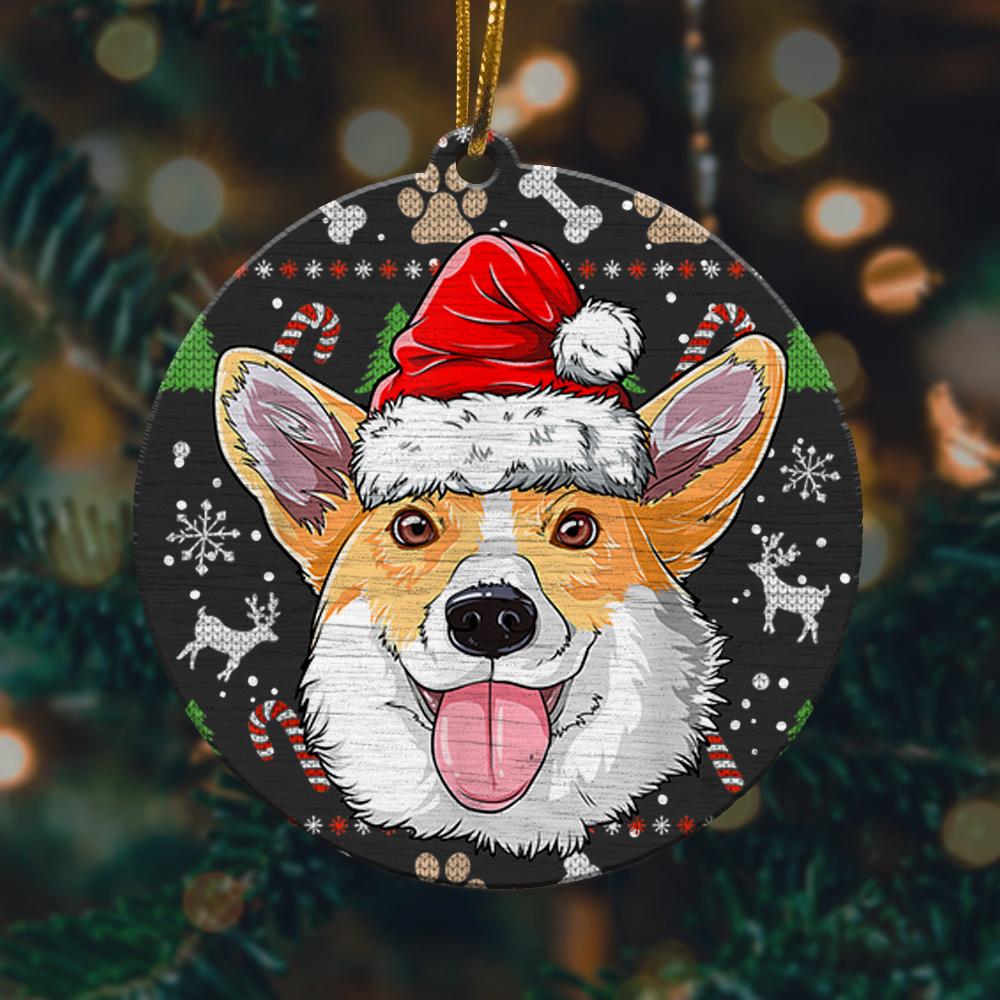 Corgi Ugly Christmas Dog Santa Hat Christmas Ornament 2022 Amazing Decor Ideas