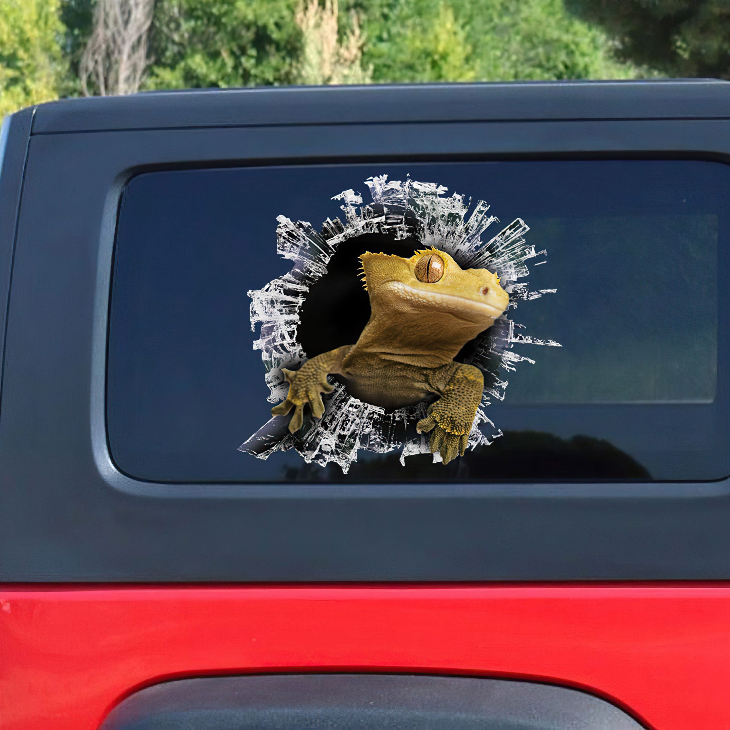 Best Crested Gecko Window Car 3D Stickers Decal Car Accessories Car Decoration Amazing Gift Idea