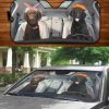 Two Curly-Coated Retrievers Family Car Windshield Auto Sunshade Amazing Best Gift Ideas 2021