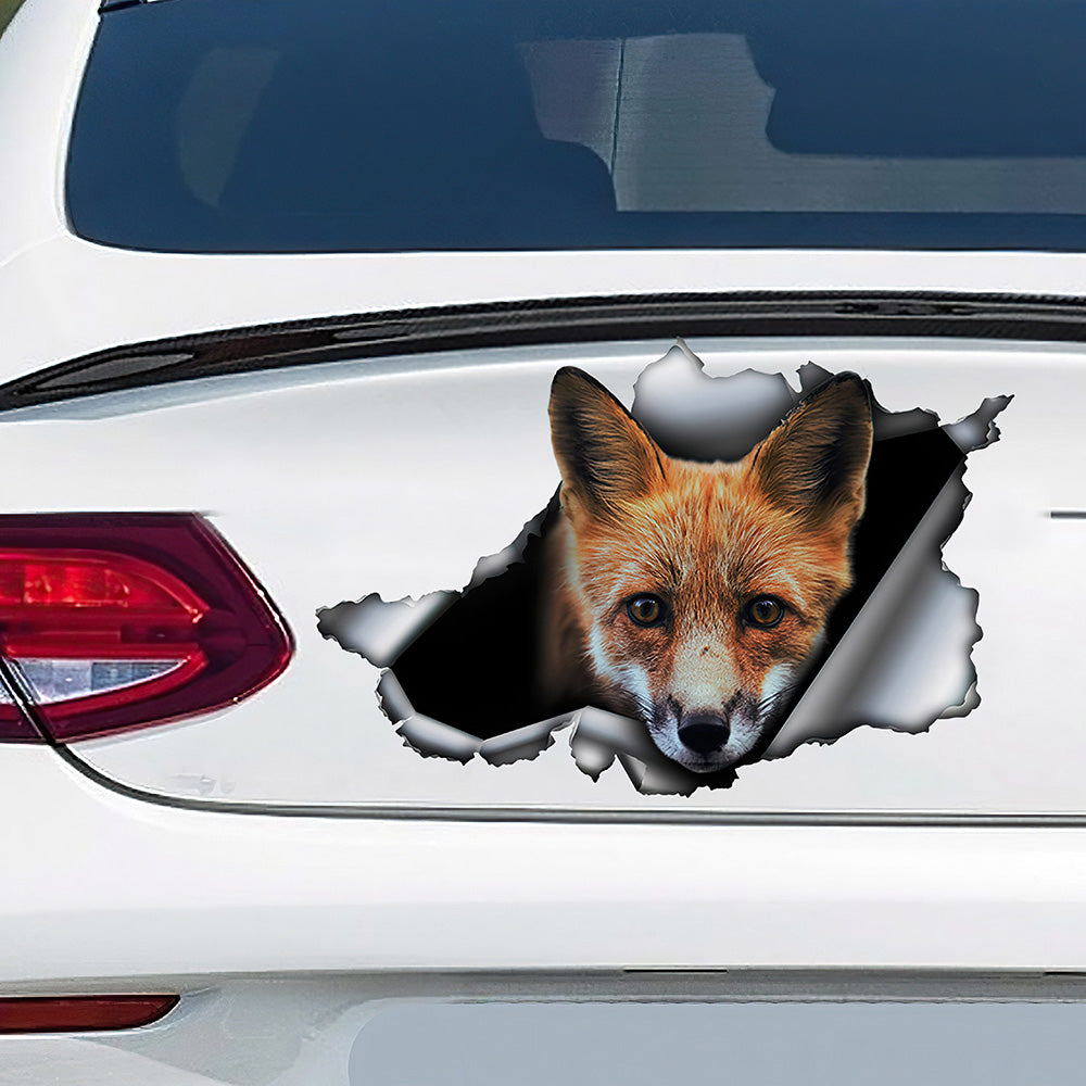 Best Cute Red Fox Car 3D Stickers Decal Car Accessories Car Decoration Amazing Gift Idea