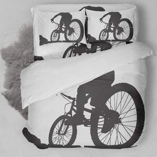 Cycling Black White Bedding Set