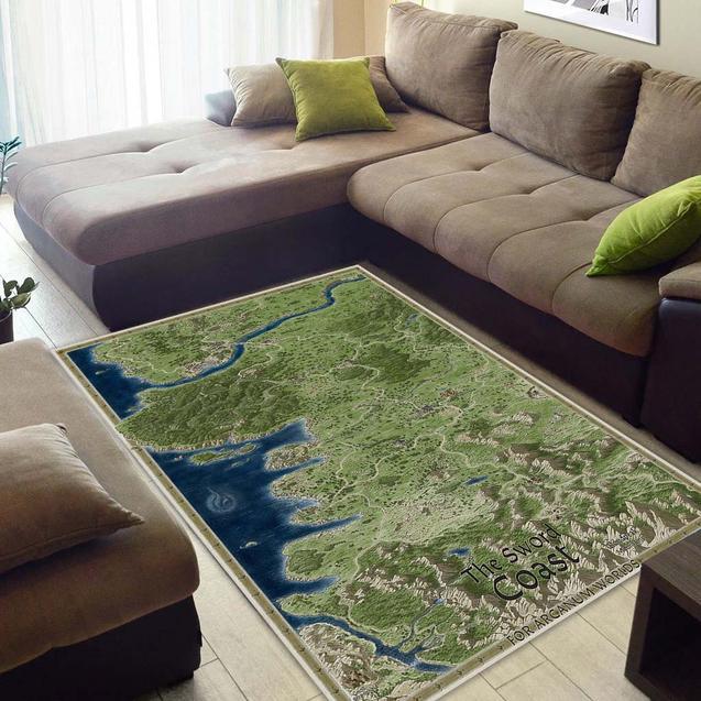 Baldur'S Gate Sword Coast Map Area Rug Home Decor Bedroom Living Room Decor