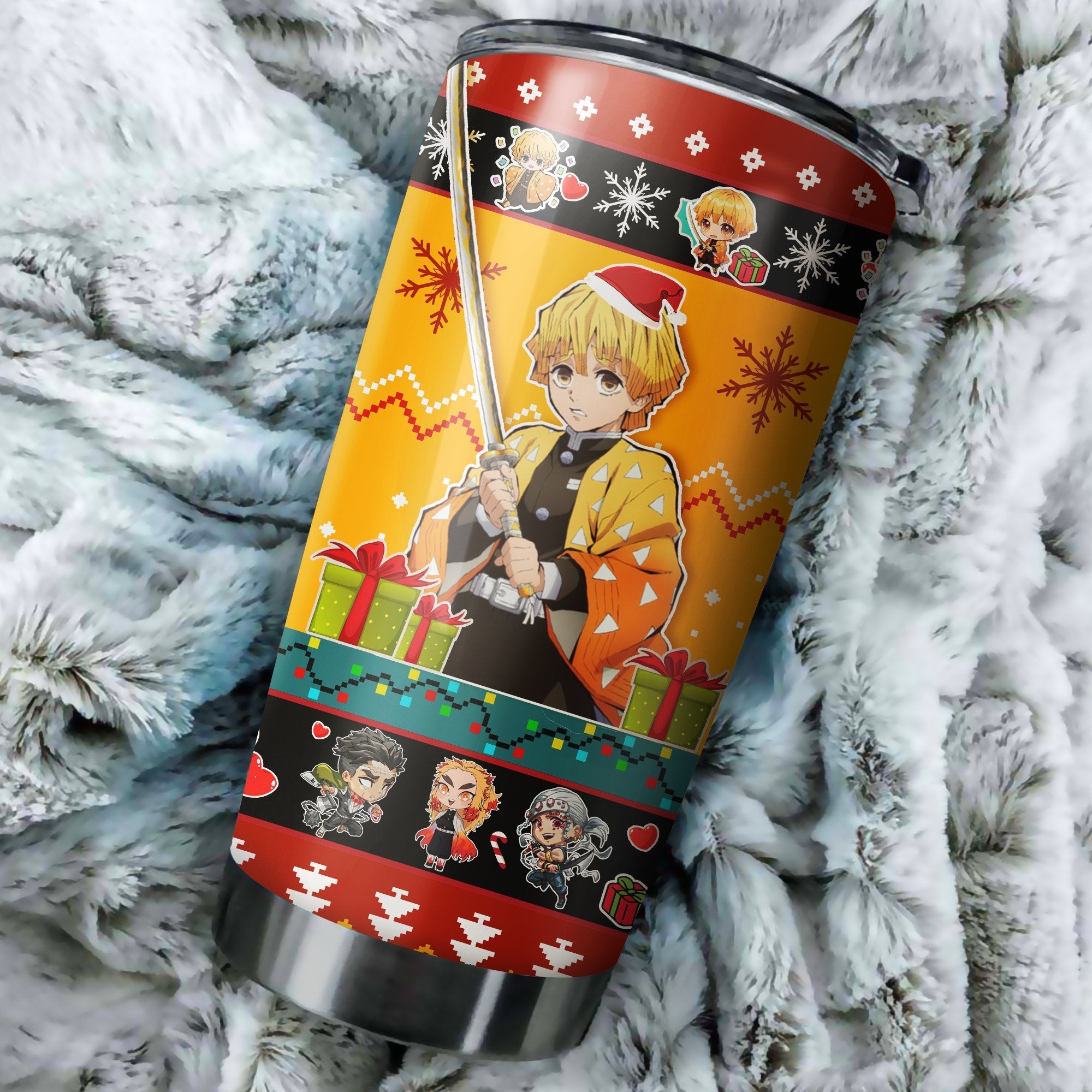 Demon Slayer Characters Agatsuma Zenitsu 2 Christmas Tumbler Perfect Birthday Best Gift Stainless Traveling Mugs 2021