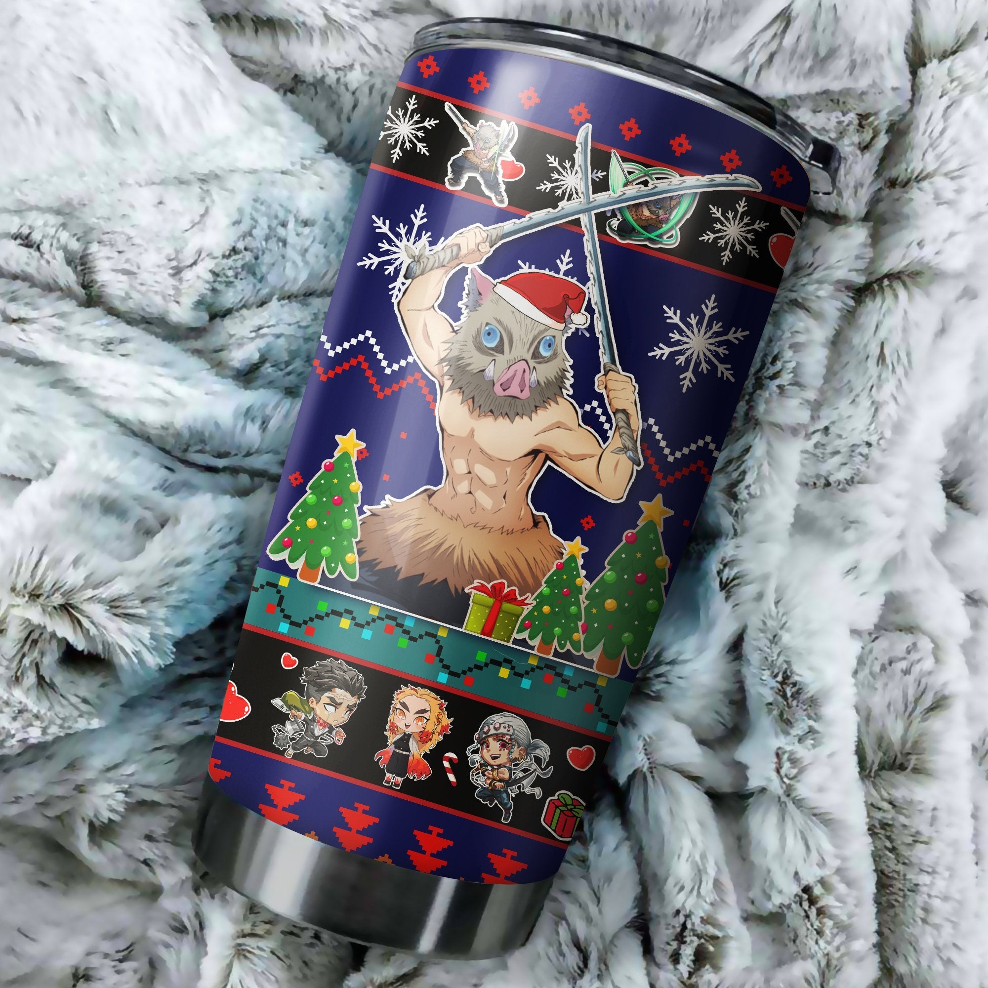 Demon Slayer Characters Inosuke Hashibira Christmas Tumbler Perfect Birthday Best Gift Stainless Traveling Mugs 2021