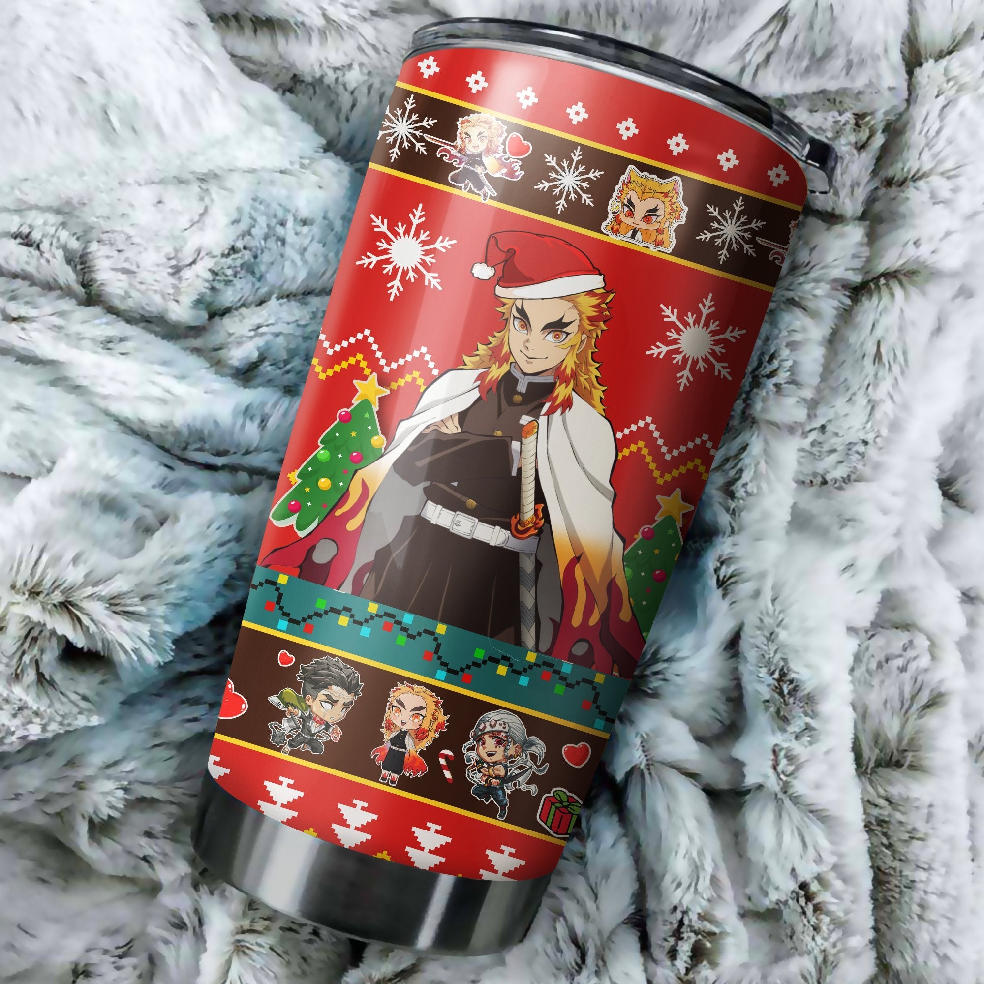 Demon Slayer Characters Kyojuro Rengoku Christmas Tumbler Perfect Birthday Best Gift Stainless Traveling Mugs 2021