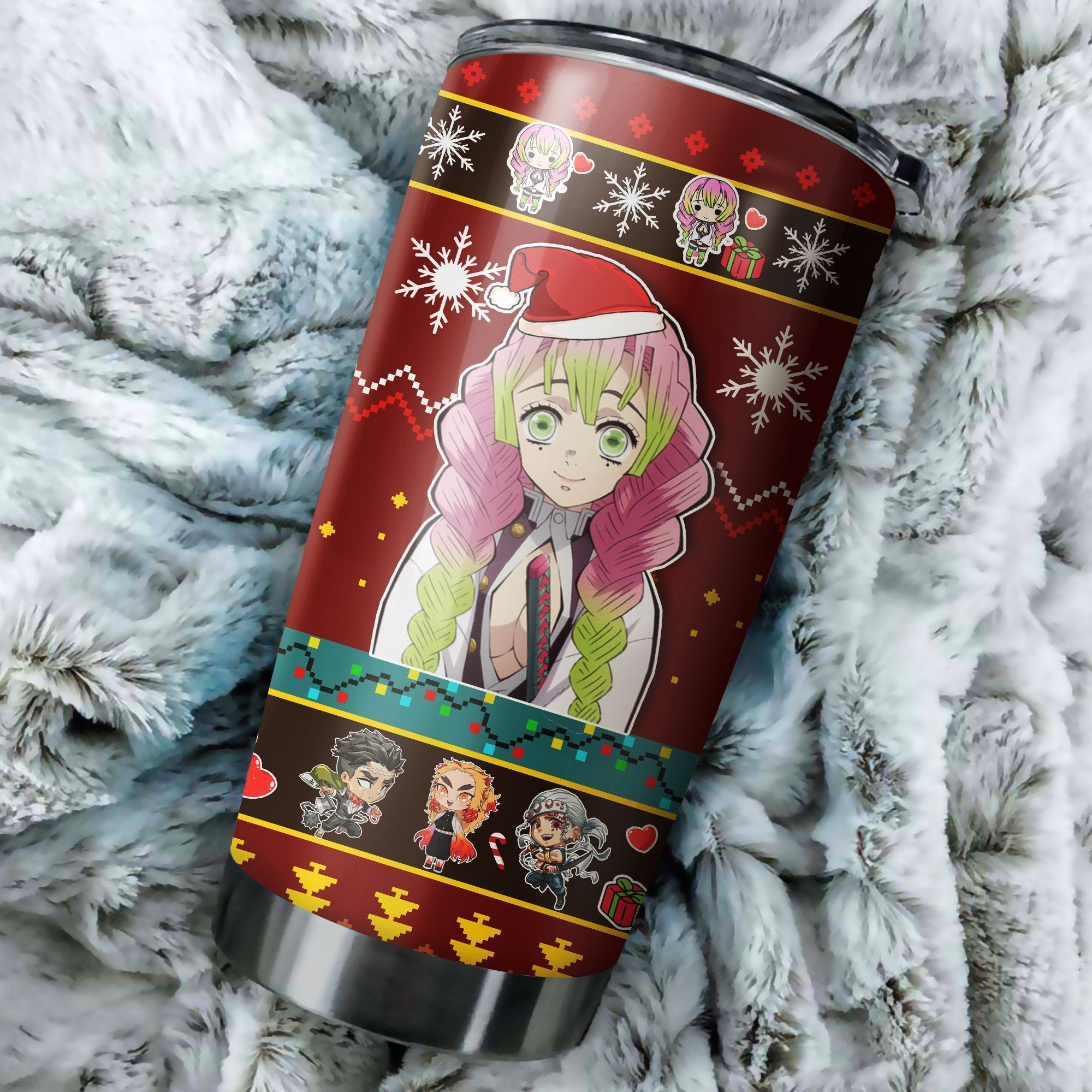 Demon Slayer Characters Mitsuri Kanroji Christmas Tumbler Perfect Birthday Best Gift Stainless Traveling Mugs 2021