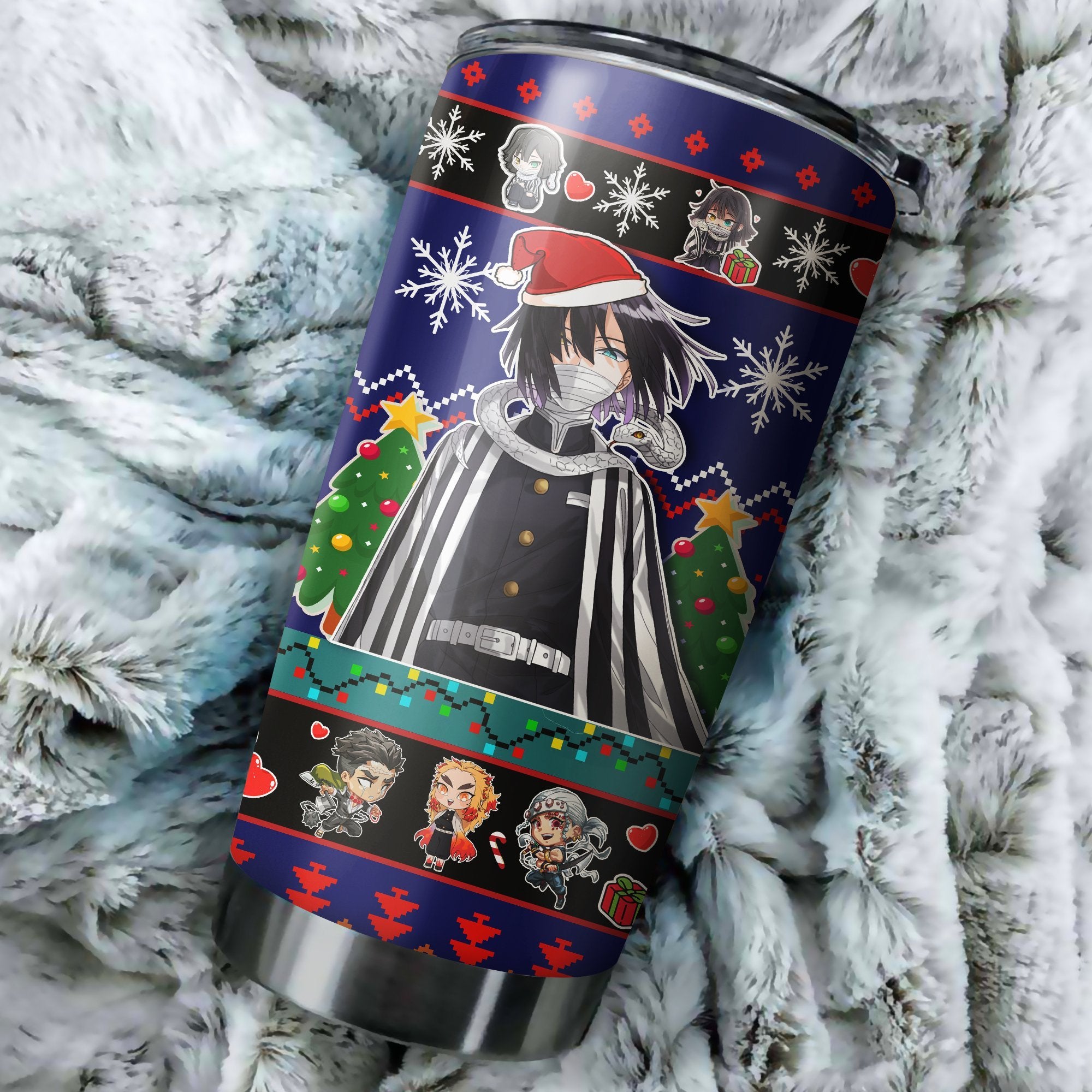 Demon Slayer Characters Obanai Iguro Christmas Tumbler Perfect Birthday Best Gift Stainless Traveling Mugs 2021