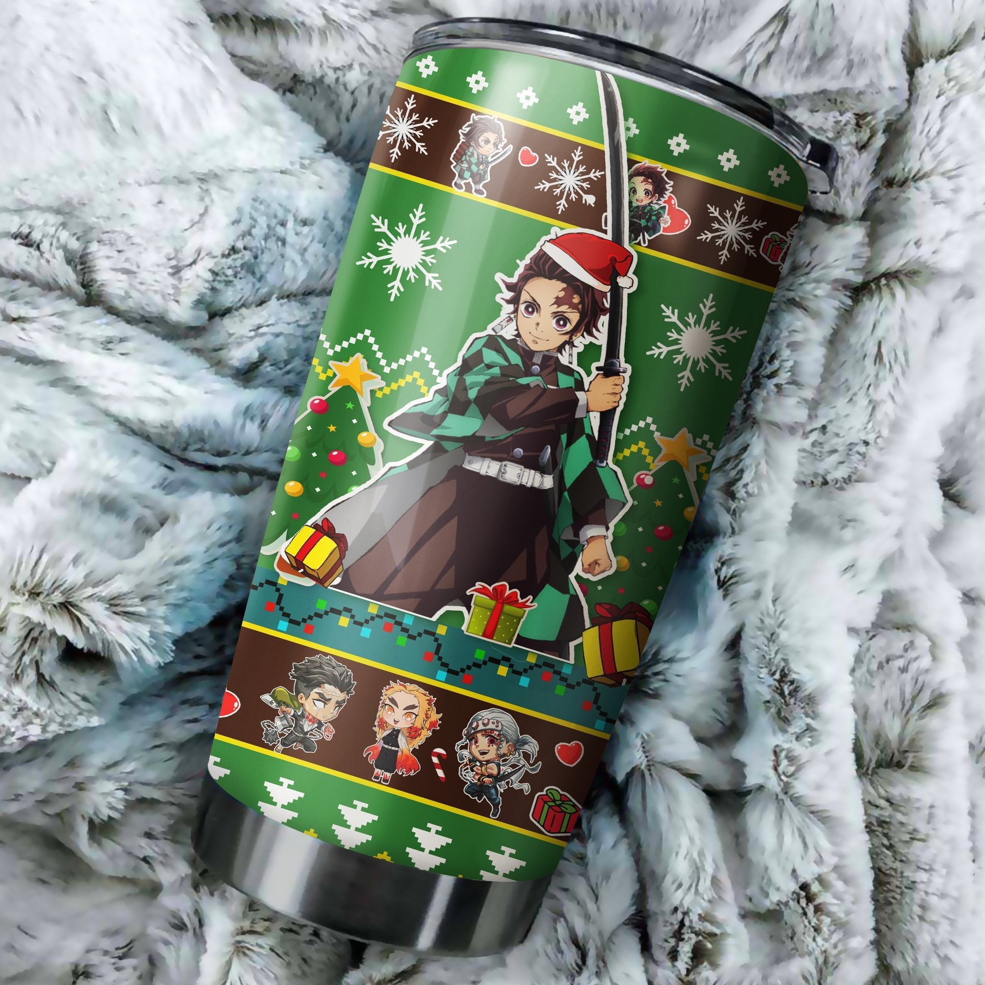 Demon Slayer Characters Tanjiro Kamado Christmas Tumbler Perfect Birthday Best Gift Stainless Traveling Mugs 2021