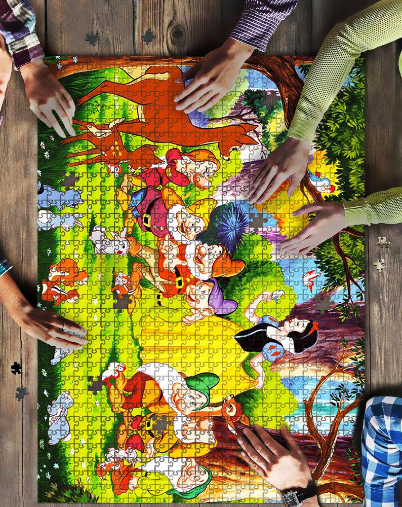 Snow White And The Seven Dwarfs Cartoons Jigsaw Mock Puzzle