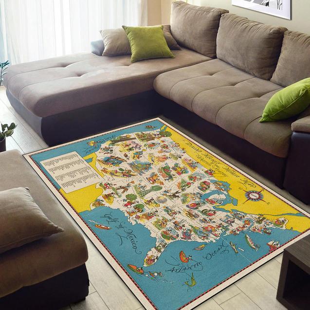 Dixon'S Mice Mouse Map Of The United States Area Rug Home Decor Bedroom Living Room Decor