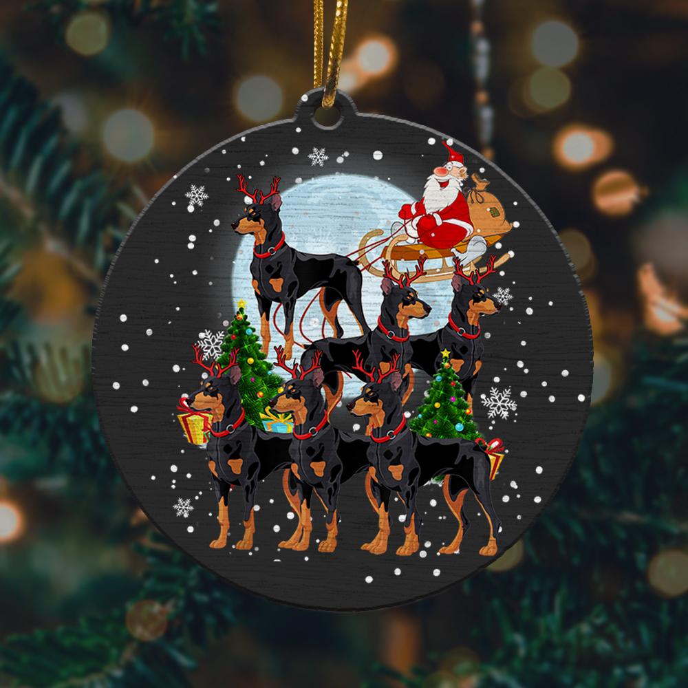 Dobermann Reindeer Santa Funny Christmas Ornament 2022 Amazing Decor Ideas