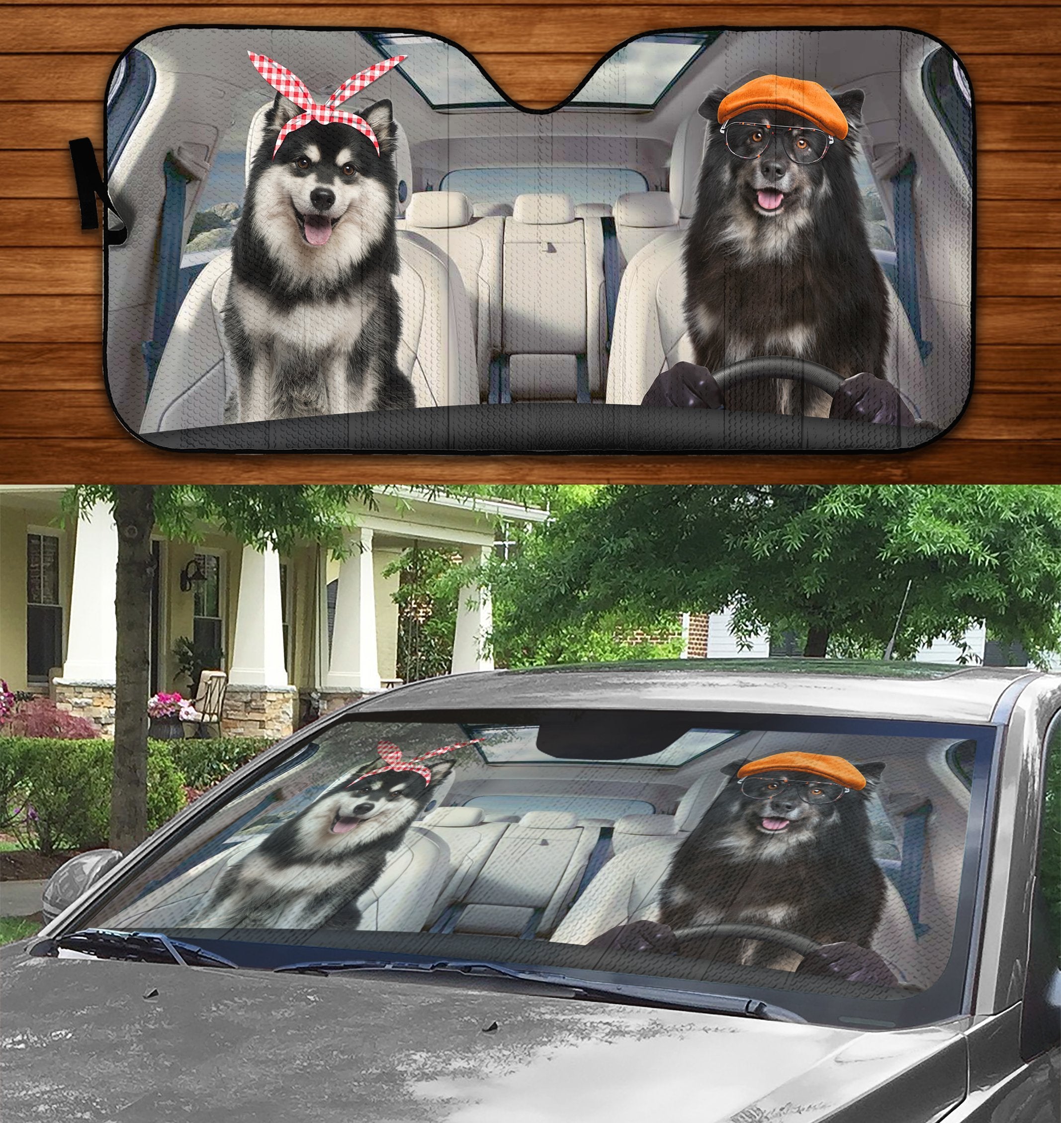 Two Finnish Lapphunds Family Car Windshield Auto Sunshade Amazing Best Gift Ideas 2021