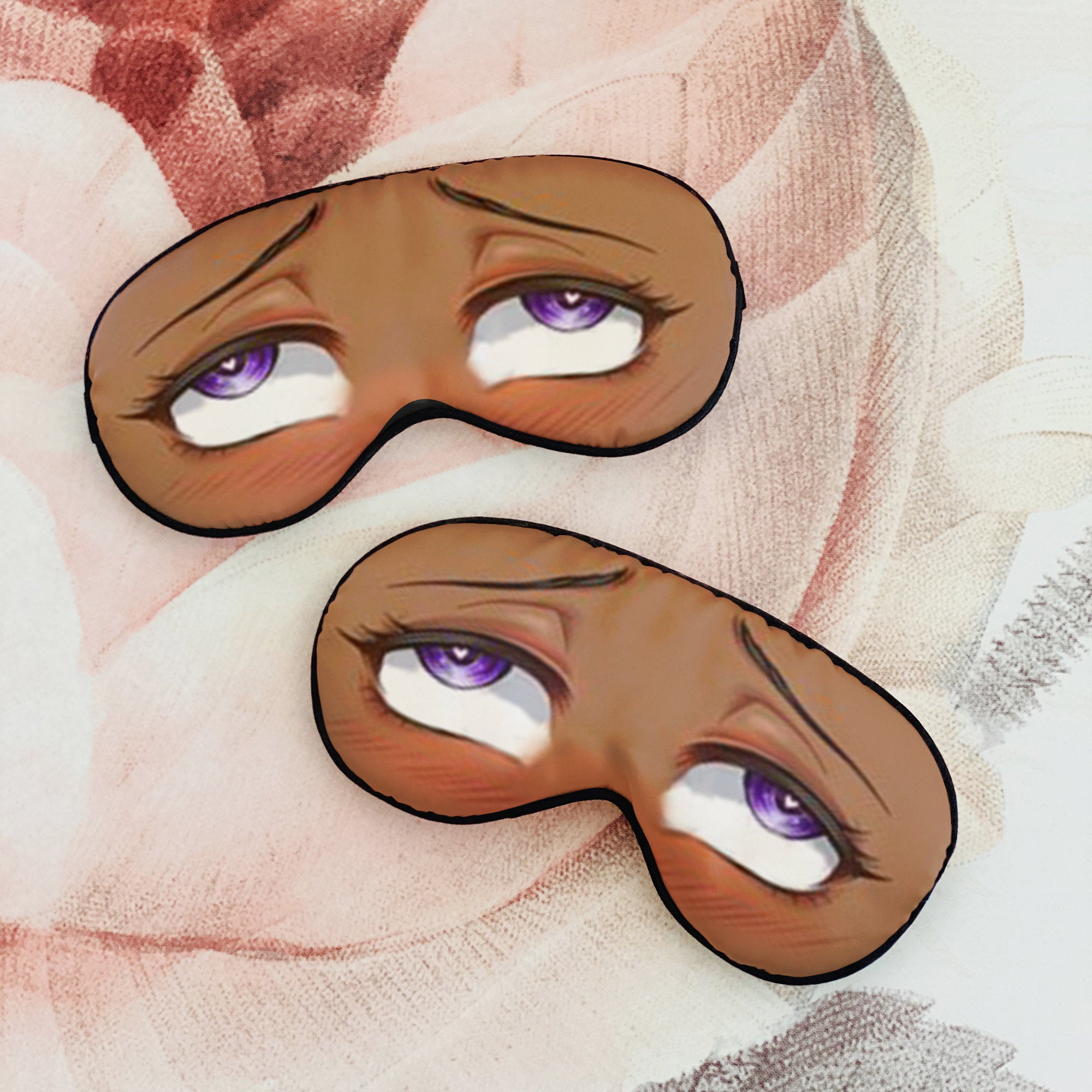 Ahegao Girly Purple Eye Anime Custom Sleep Mask