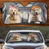 Two Golden Retrievers Family Car Windshield Auto Sun Shade Amazing Best Gift Ideas 2021