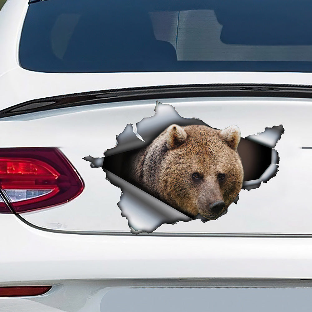 Best Grizzly Car Decal , Brown Bear Car 3D Stickers Decal Car Accessories Car Decoration Amazing Gift Idea