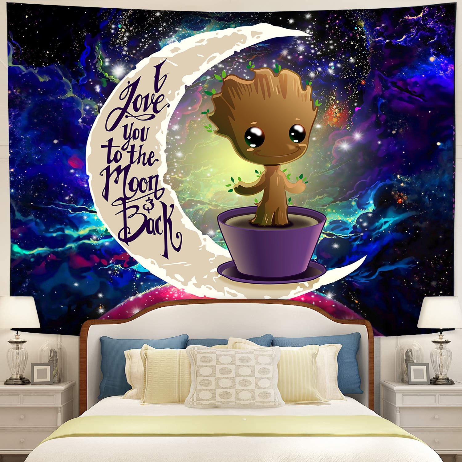 Groot Baby Moon And Back Tapestry Room Decor