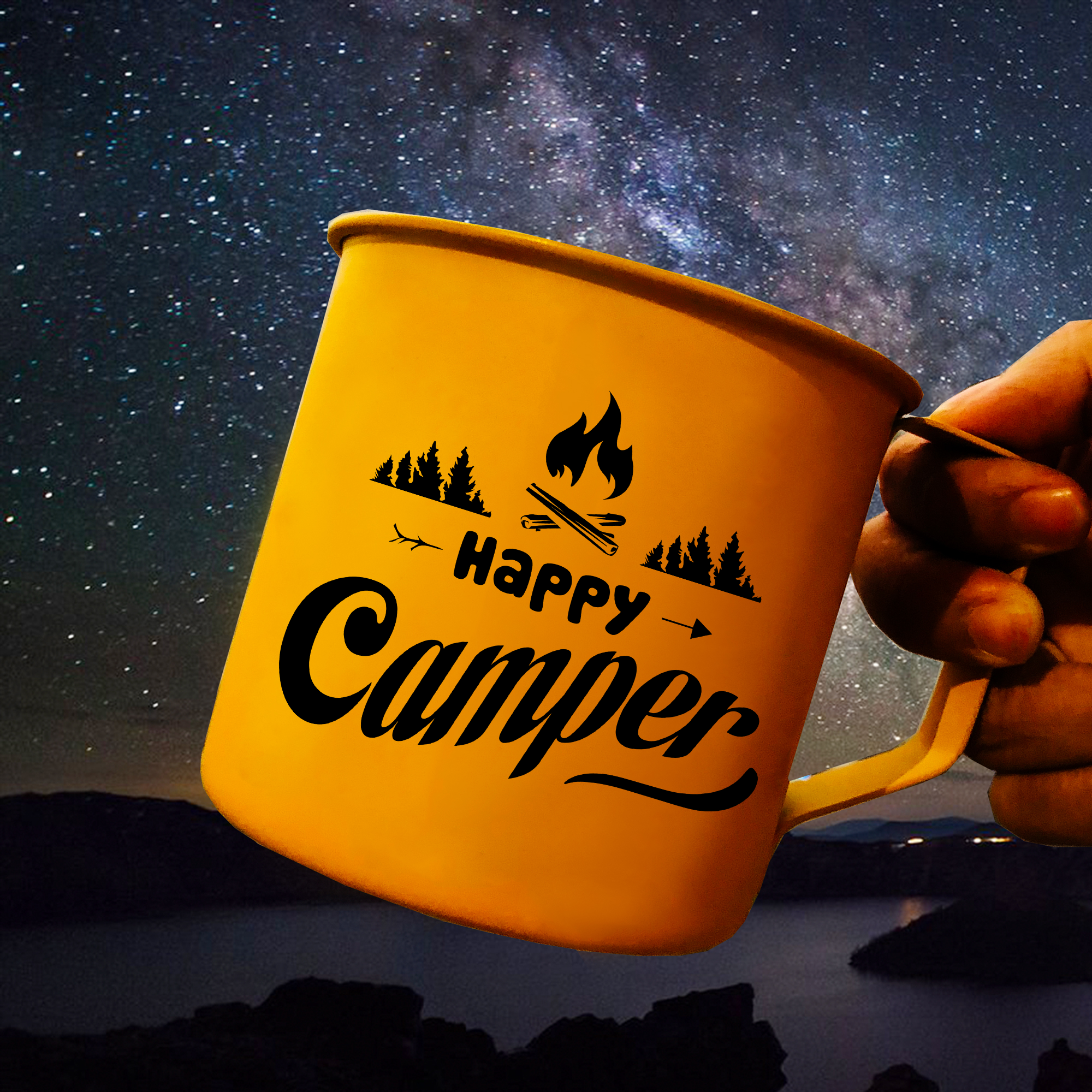 Happy Camper Camping Campfire Travel Mugs 2022