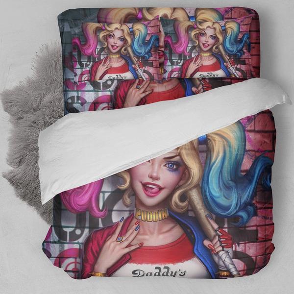 Harley Quinn Cartoon Bedding Set