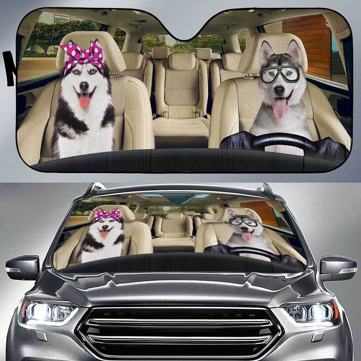 Siberian Husky Driver Auto Sun Shade Gift Ideas 2022