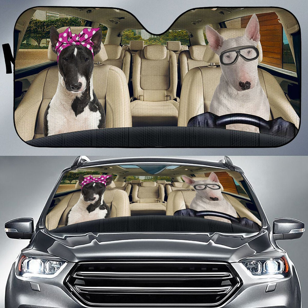 Bull Terrier Driver Auto Sun Shade Gift Ideas 2021