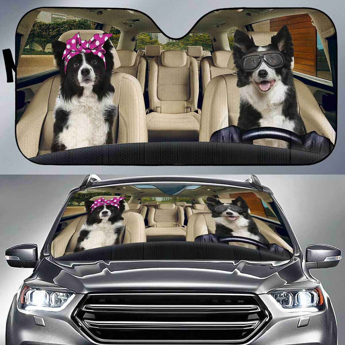 Border Collie Driver Auto Sun Shade Gift Ideas 2021