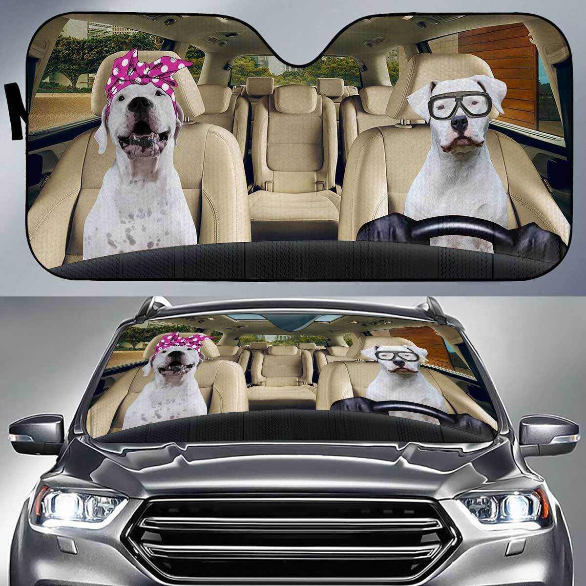 Dogo Argentino Driver Auto Sun Shade Gift Ideas 2021