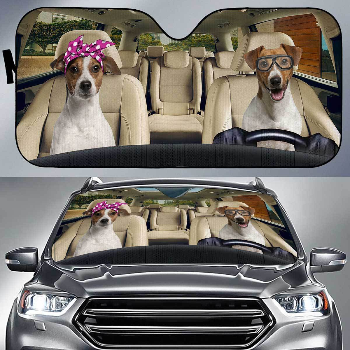 Jack Russel Terrier Driver Auto Sun Shade Gift Ideas 2022