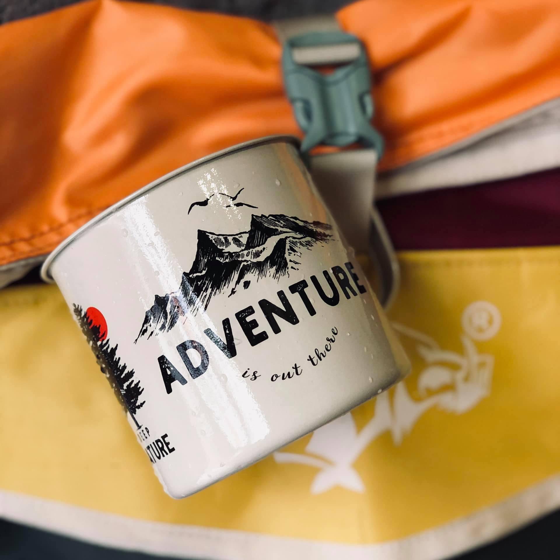 White Adventure Out There Camping Campfire Travel Mugs 2021