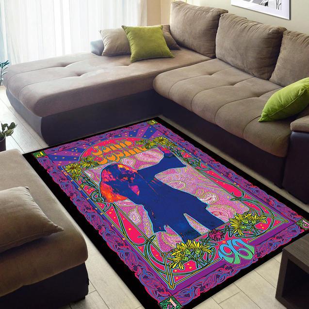 Janis Joplin Psychedelic Area Rug Home Decor Bedroom Living Room Decor