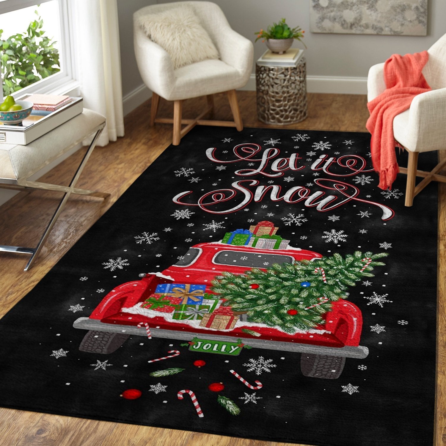 Let It Snow Area Rug Home Decor Bedroom Living Room Decor