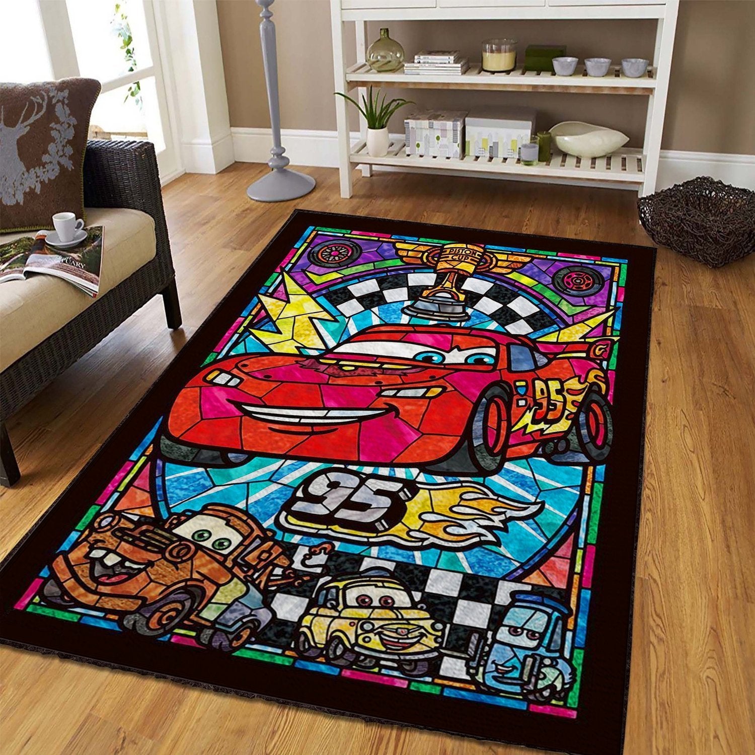 Cars 95 Lightning Mcqueens Area Rug Home Decor Bedroom Living Room Decor