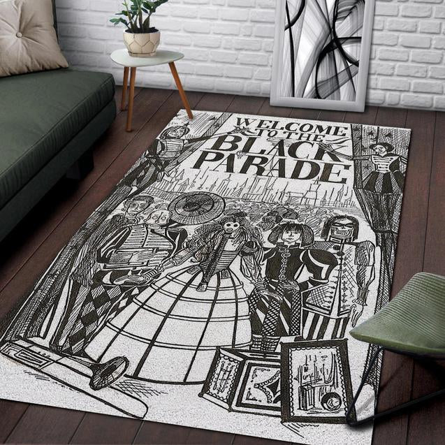 Welcome To The Black Parade Area Rug Home Decor Bedroom Living Room Decor