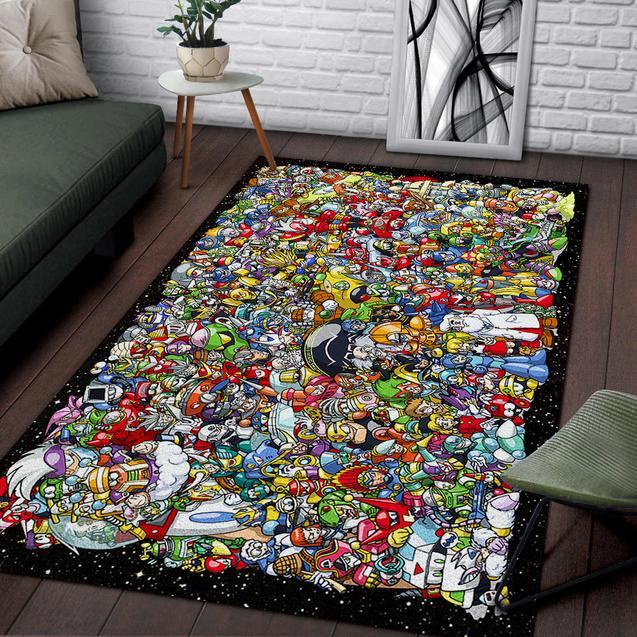 Megaman Characters Area Rug Home Decor Bedroom Living Room Decor