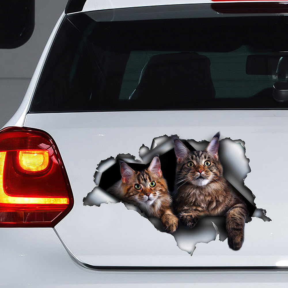 Best Maine Coon Car 3D Stickers Decal Car Accessories Car Decoration Amazing Gift Idea