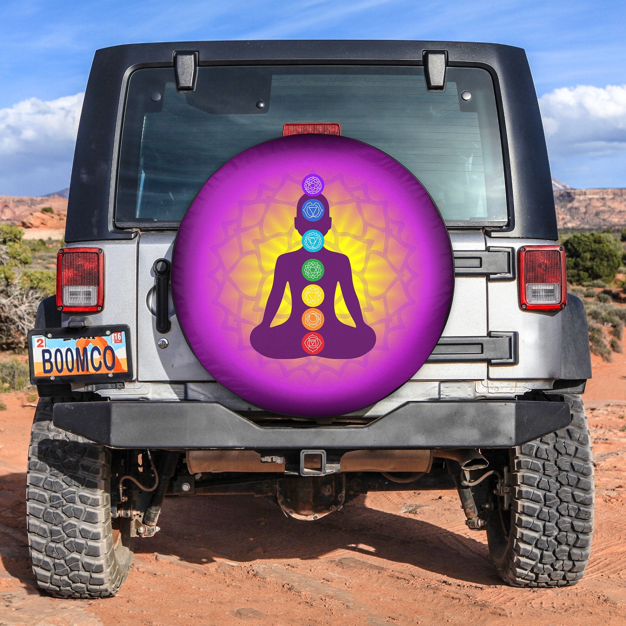 Meditating Human Spare Tire Cover Gift For Campers