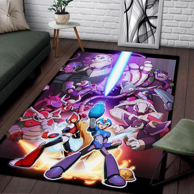 Mega-Man Tribute Game On Rug Home Decor Bedroom Living Room Decor