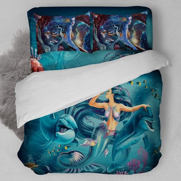 Mermaid Queen And Fish Bedding Set